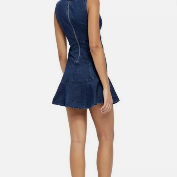 NWT Free People Alex Mini Denim Dress in Blue Size 6 - Picture 3 of 6
